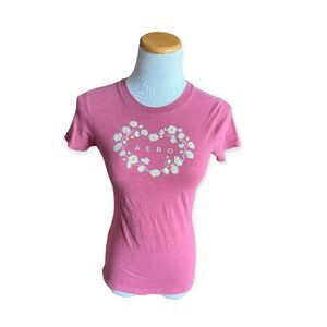 Womens Aeropostale Daisy Love Logo Graphic Tee Shirt - Sz S